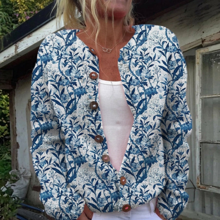 Lucienne - Cardigan à imprimé floral et boutons