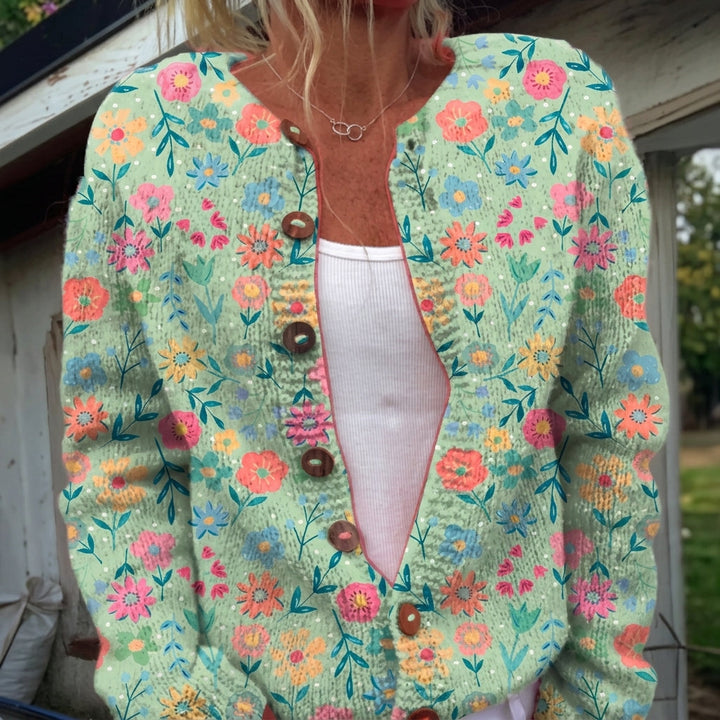 Livie - Cardigan à imprimé floral et boutons