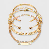 Ensemble de bracelets en métal de 4 pièces