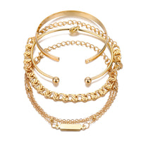 Ensemble de bracelets en métal de 4 pièces