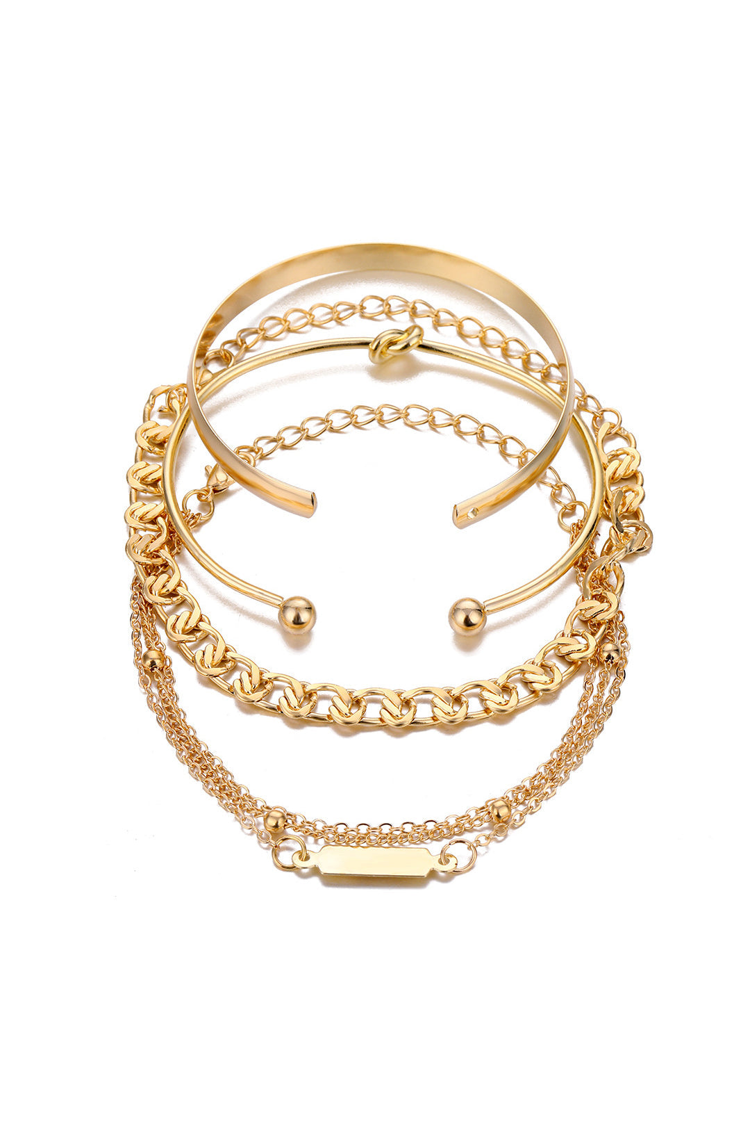 Ensemble de bracelets en métal de 4 pièces