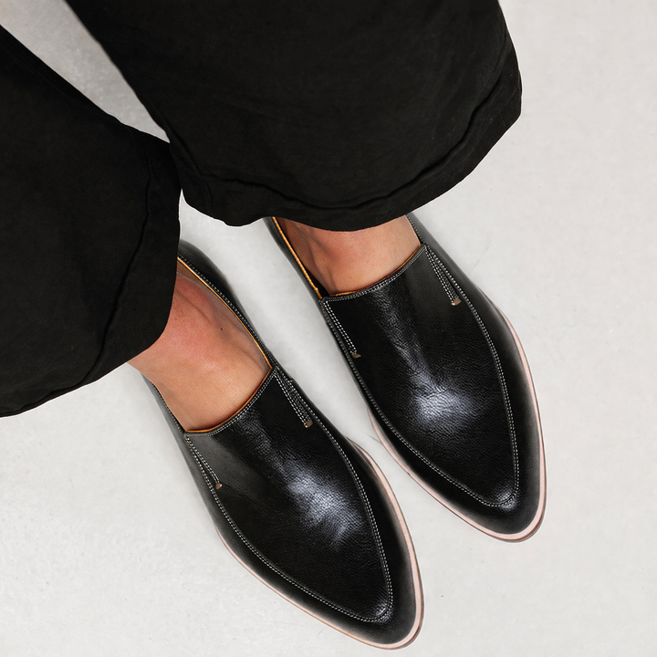 Sophie | Mocassins Patchwork Noirs