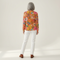 Britt - Pull orange à fleurs
