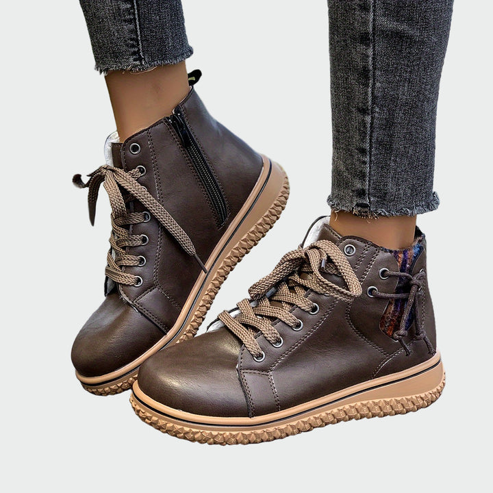 Ombeline - Bottes en cuir orthopédique à tige basse