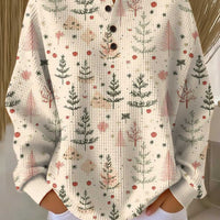 Elin - Pull crème à petits sapins