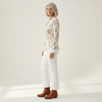 Elin - Pull crème à petits sapins