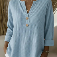 Lucie | Pull Henley Texturé à Boutons