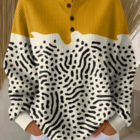Fleur - Pull jaune moutarde à motif pois