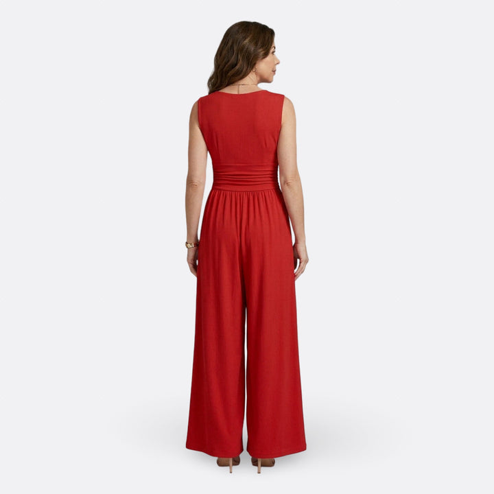 Léonore - Combinaison Chic Sans Manches à Jambes Larges
