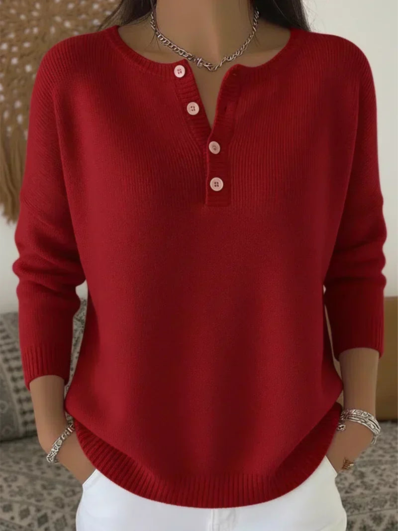 Éléonore | Pull en Maille à Boutons Henley