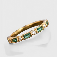 Bague Vintage en Or avec Zircone Vert