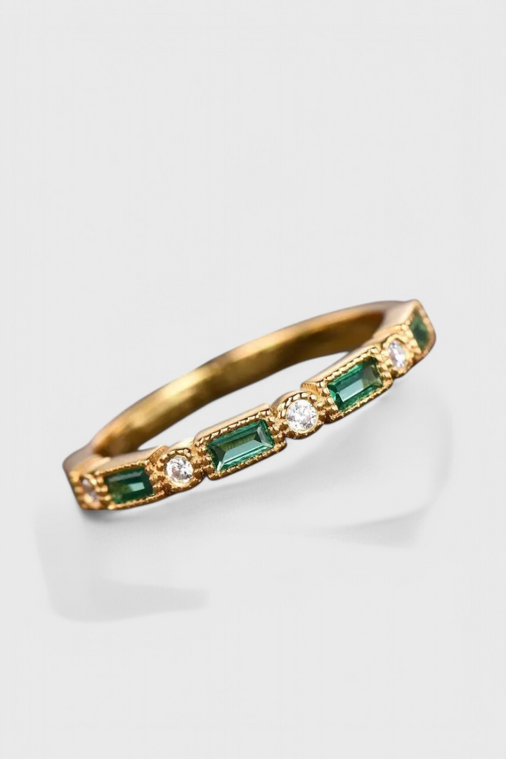 Bague Vintage en Or avec Zircone Vert