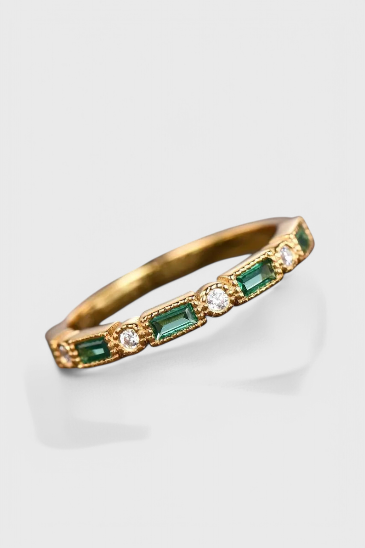 Bague Vintage en Or avec Zircone Vert