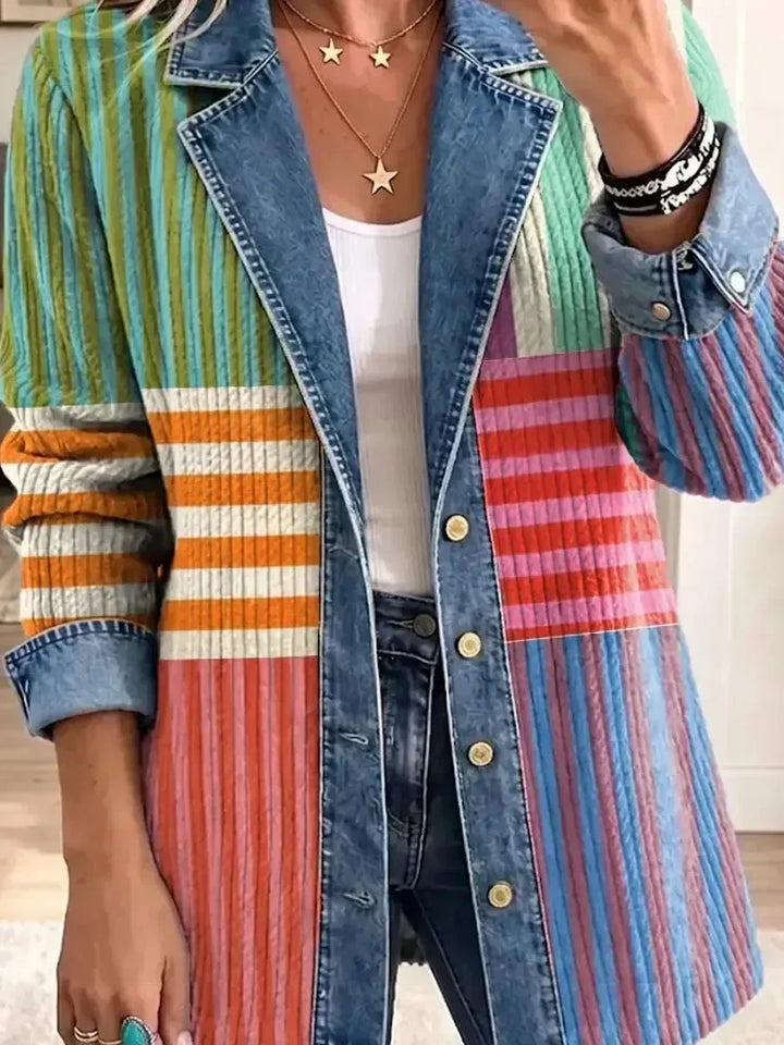 Carolin | Veste rétro à imprimé géométrique artistique