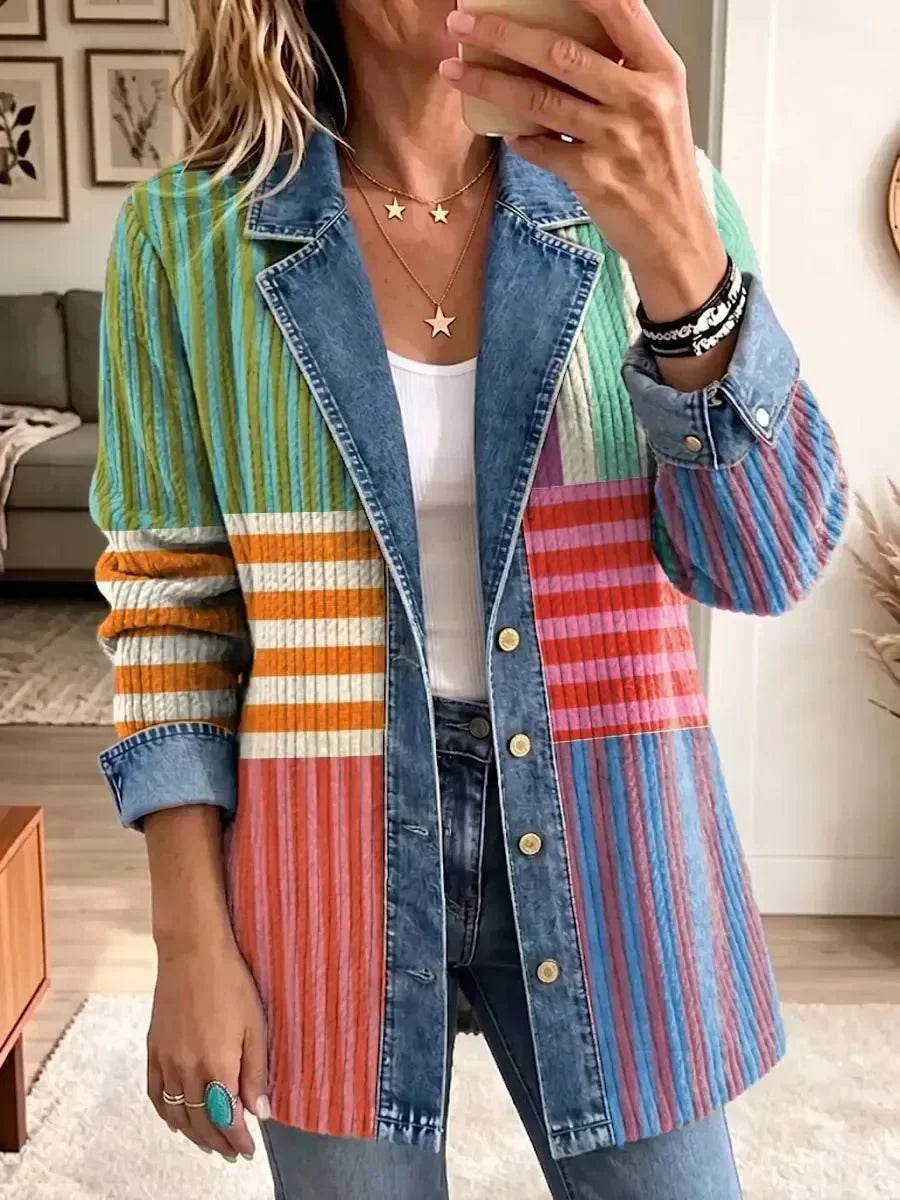 Carolin | Veste rétro à imprimé géométrique artistique