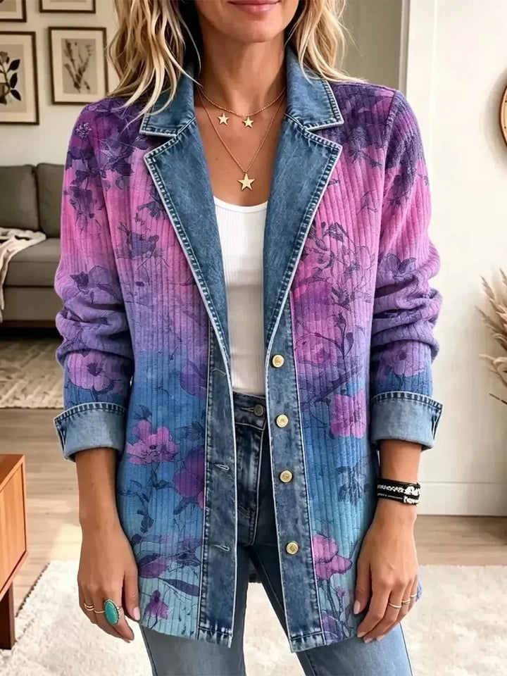 Marlene | Veste rétro à imprimé floral artistique