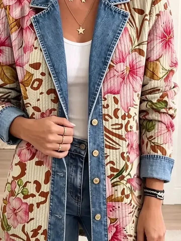 Theresa | Veste rétro à imprimés fleuri et léopard