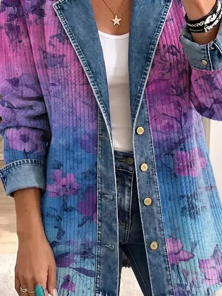 Marlene | Veste rétro à imprimé floral artistique