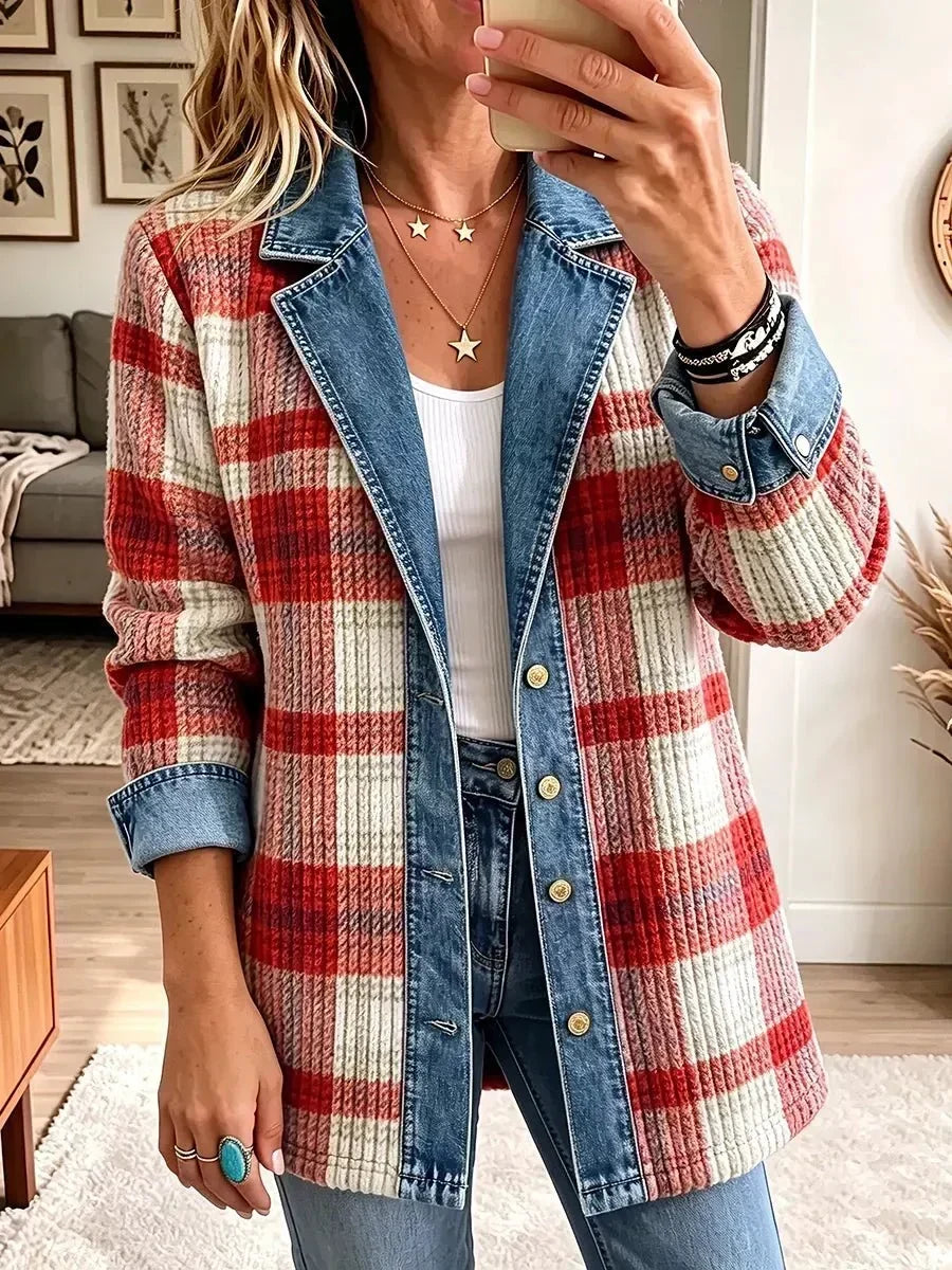 Helene | Veste en jean vintage à patchwork