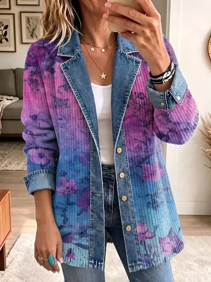 Marlene | Veste rétro à imprimé floral artistique