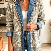 Johanna | Veste en jean rétro à patchwork bohème
