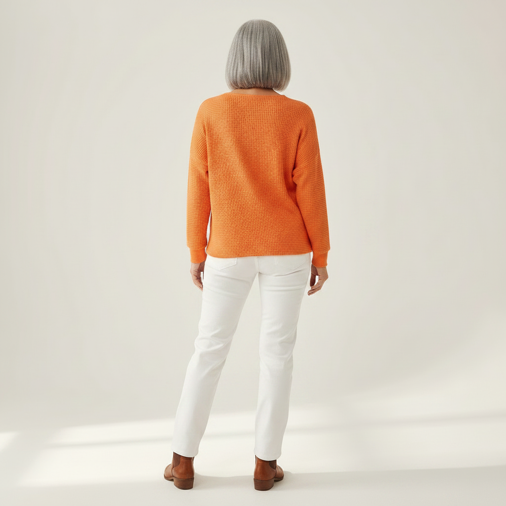 Iris - Pull uni en maille gaufrée