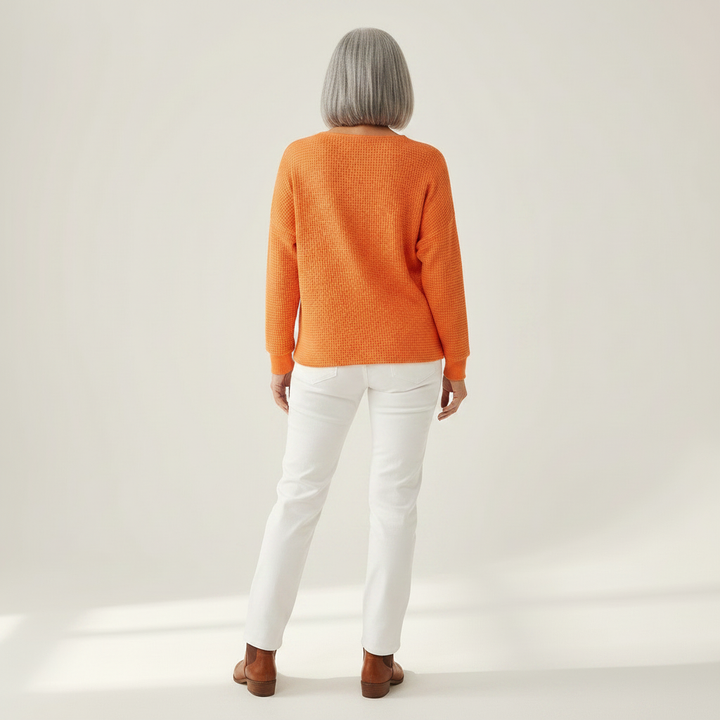Iris - Pull uni en maille gaufrée