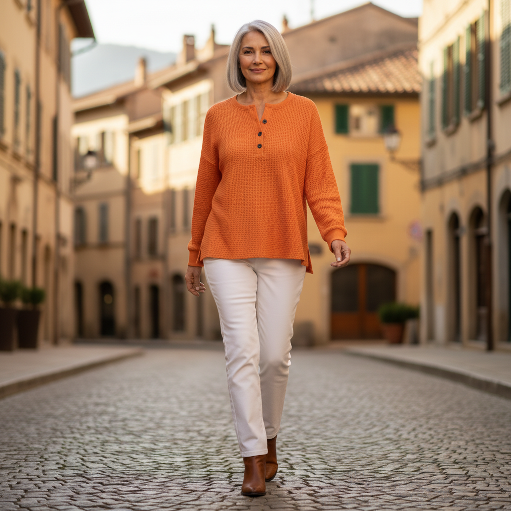 Iris - Pull uni en maille gaufrée
