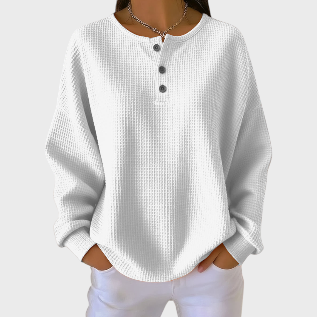 Iris - Pull uni en maille gaufrée