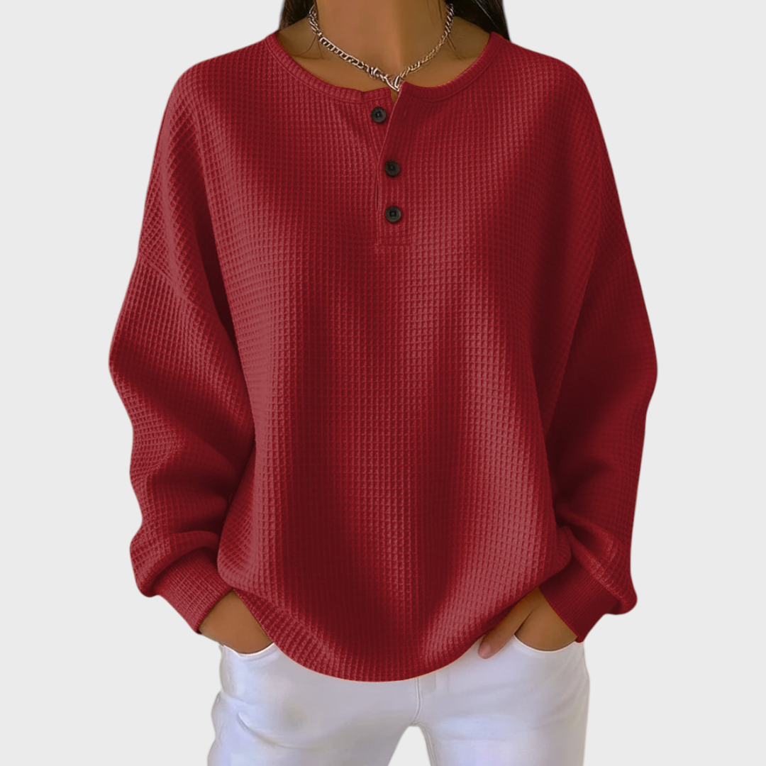 Iris - Pull uni en maille gaufrée