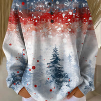 Jasmijn - Pull de Noël bleu clair à motif sapin