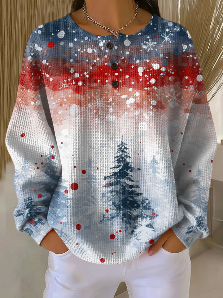 Jasmijn - Pull de Noël bleu clair à motif sapin