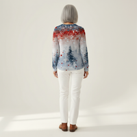 Jasmijn - Pull de Noël bleu clair à motif sapin