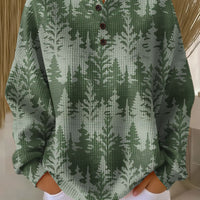 Josefien - Pull vert à motif forêt de sapins