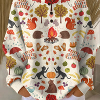 Loes - Pull à motif forêt d’automne