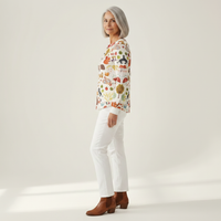 Loes - Pull à motif forêt d’automne