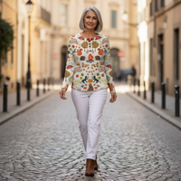 Loes - Pull à motif forêt d’automne