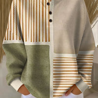 Lotte - Pull patchwork vert et jaune moutarde