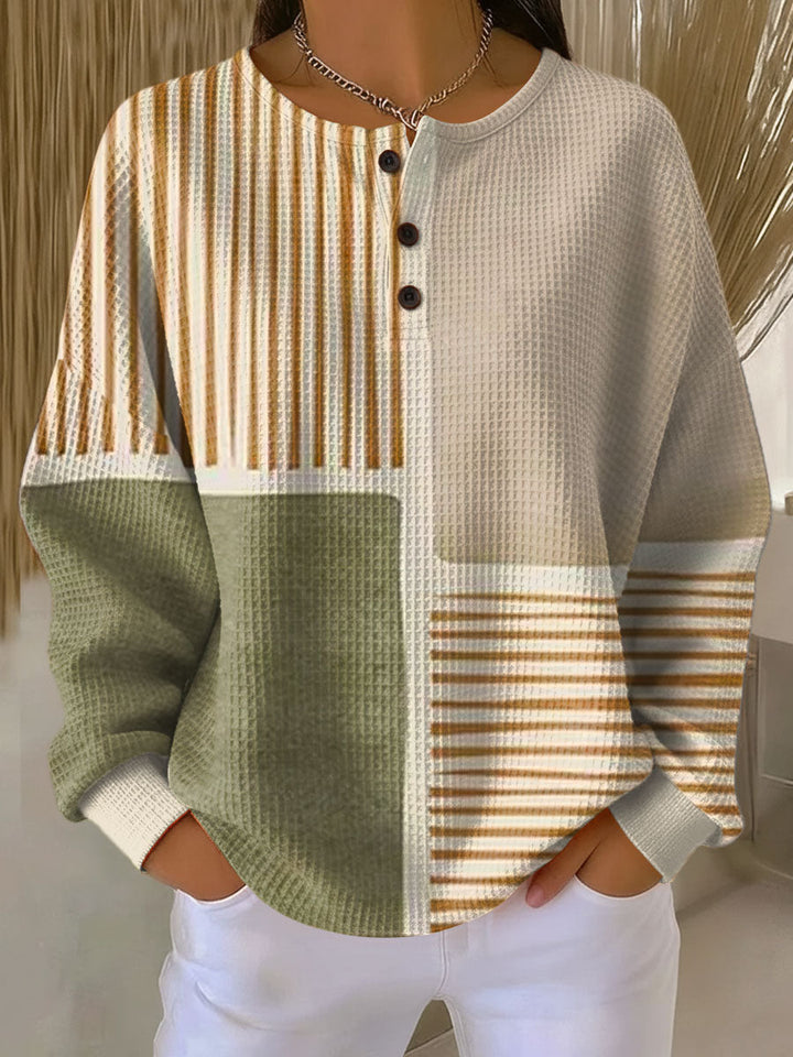 Lotte - Pull patchwork vert et jaune moutarde