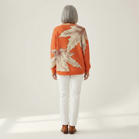 Marit - Pull orange à feuilles d’automne