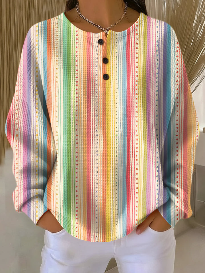 Maud - Pull à rayures verticales multicolores