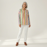 Maud - Pull à rayures verticales multicolores