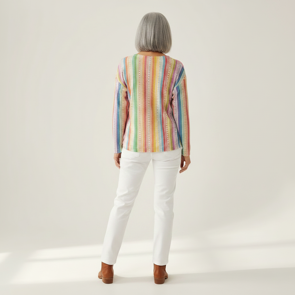 Maud - Pull à rayures verticales multicolores