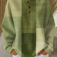 Nienke - Pull patchwork dans les tons verts
