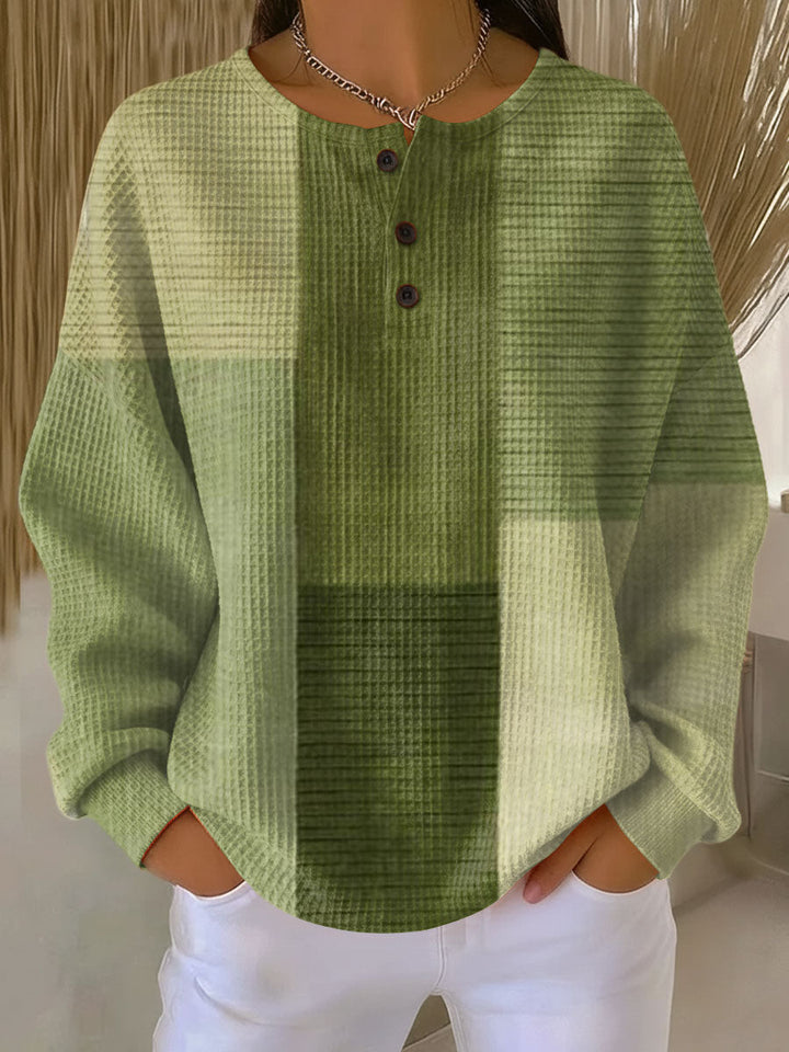 Nienke - Pull patchwork dans les tons verts