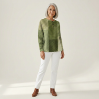 Nienke - Pull patchwork dans les tons verts
