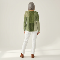 Nienke - Pull patchwork dans les tons verts