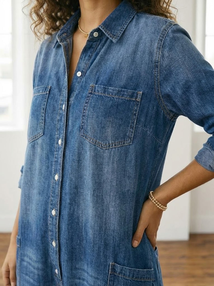 Fleur -  Combinaison en Denim de Coton