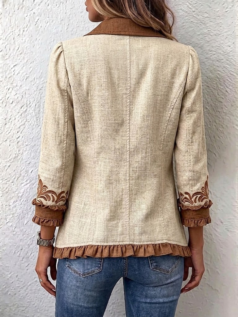 Victoire | Veste bohème fleurie à volants