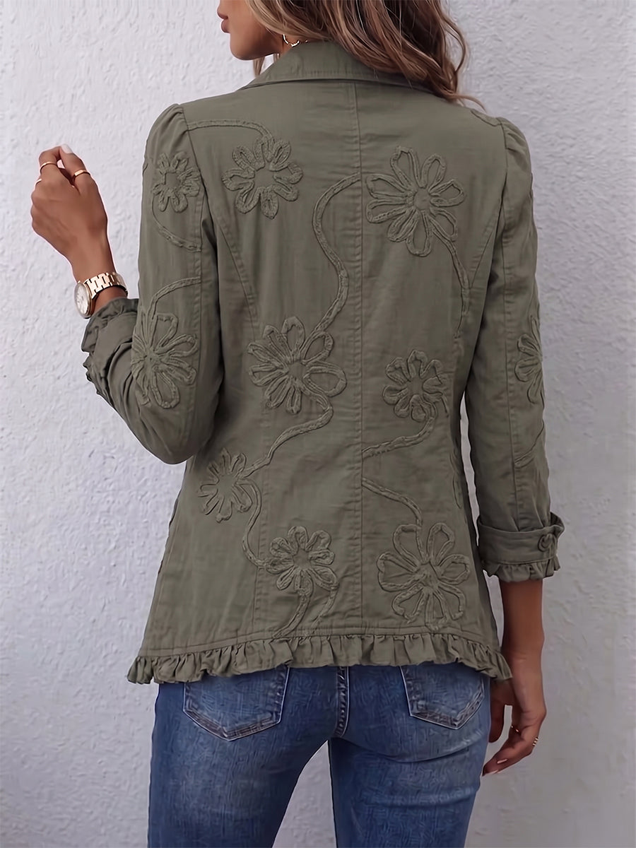 Kamberly | Veste utilitaire à volants et broderies florales bohèmes